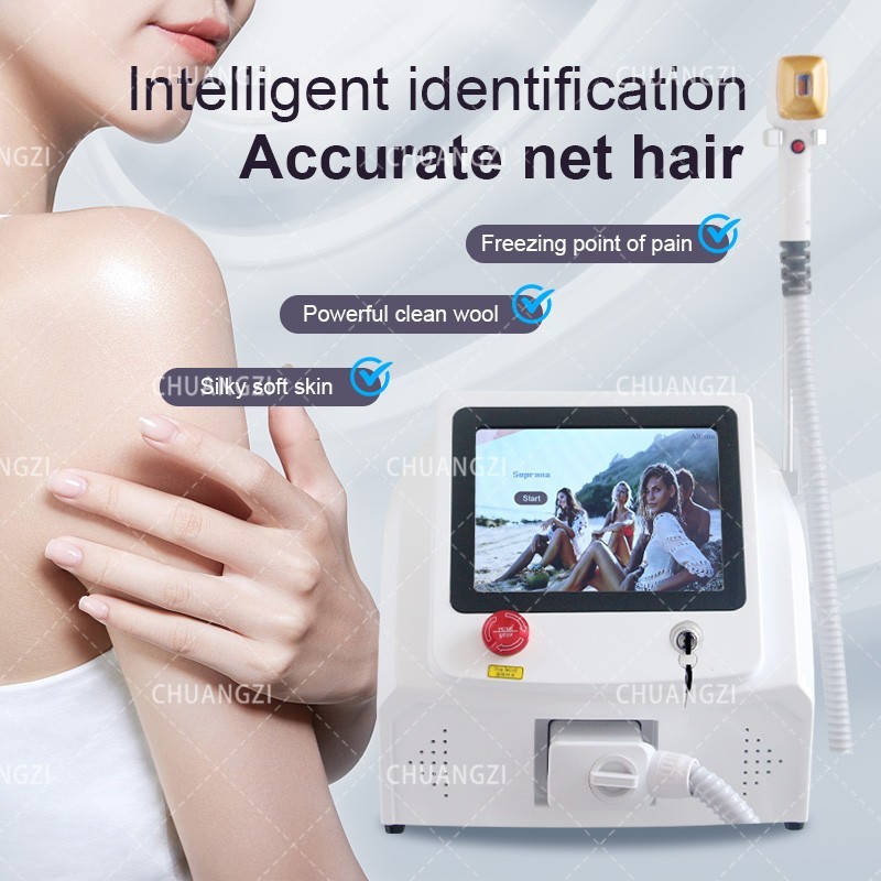 High-quality 755/808/1064nm laser hair removal device, painless hair removal.