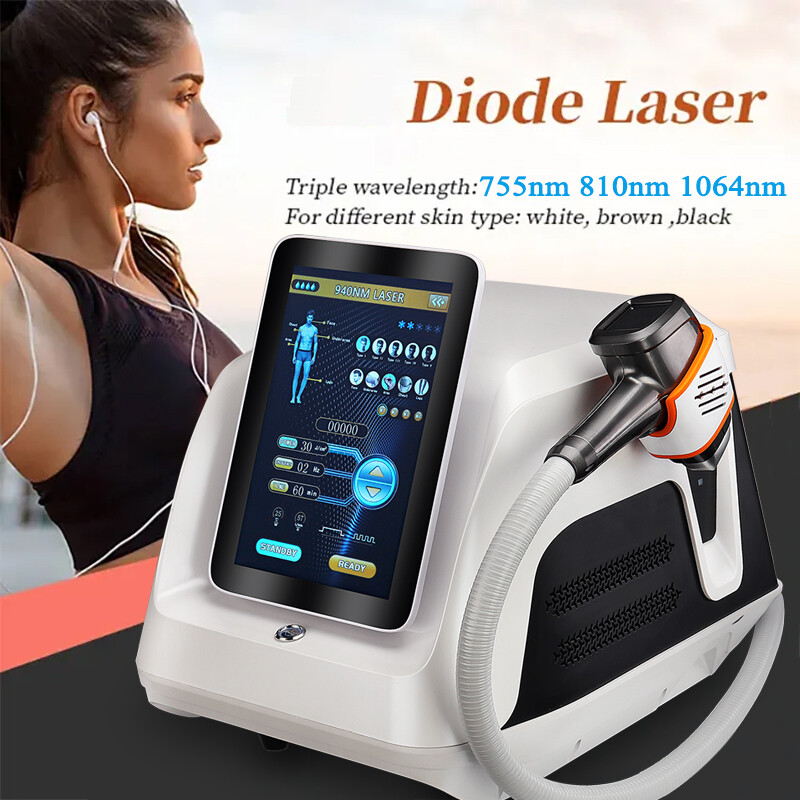 2024 Diode Laser 755nm 810nm 1064nm HAIR REMOVAL Body Skin Whitening Machine