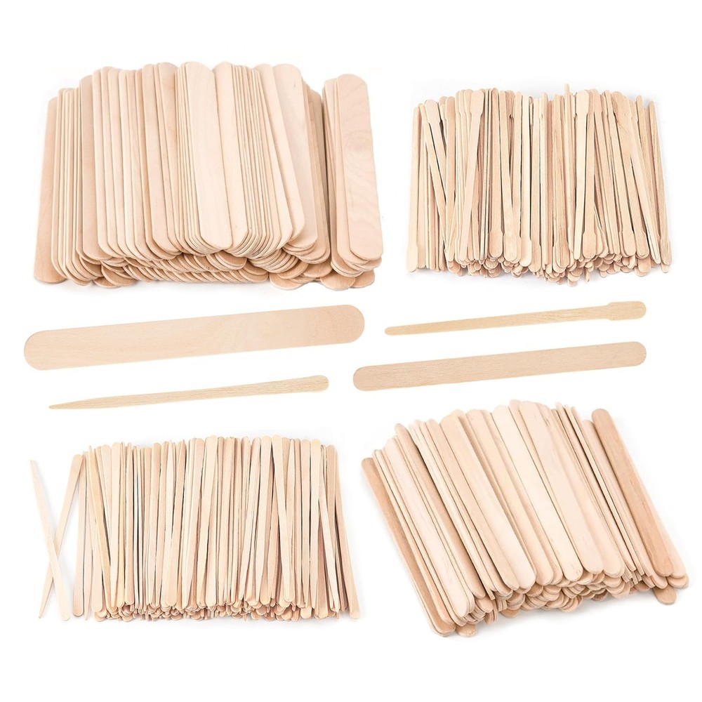 4 Style 1000 Pcs Waxing Sticks Assorted Wax Applicator Sticks for Body Legs F…