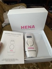 HENA IPL Hair Removal Device System, White/Pink, with User Manual
