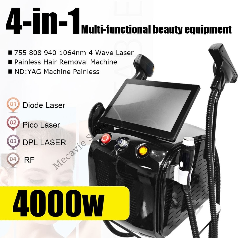 4-IN-1 Multi-Function Laser Hair Tattoo Removal Skin Care Beauty Salon Equipment
