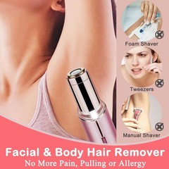 Facial Hair Removal for Women, Mini Remover, Electric Razor Shaver Pink