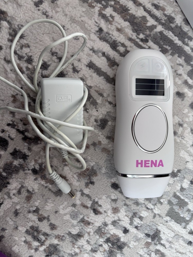 HENA IPL Hair Removal Device, Corded Electric Handheld, White/Pink