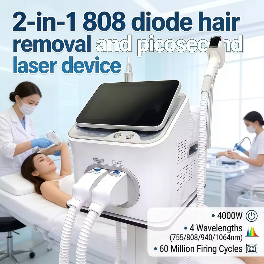 2 in1 755/808/940/1064nm Diode Laser Hair Removal Pico Tattoo Removal Machine