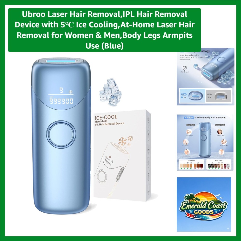 At-Home Laser Hair Removal for Body, Legs, and Armpits – Innovative Ice Cooling
