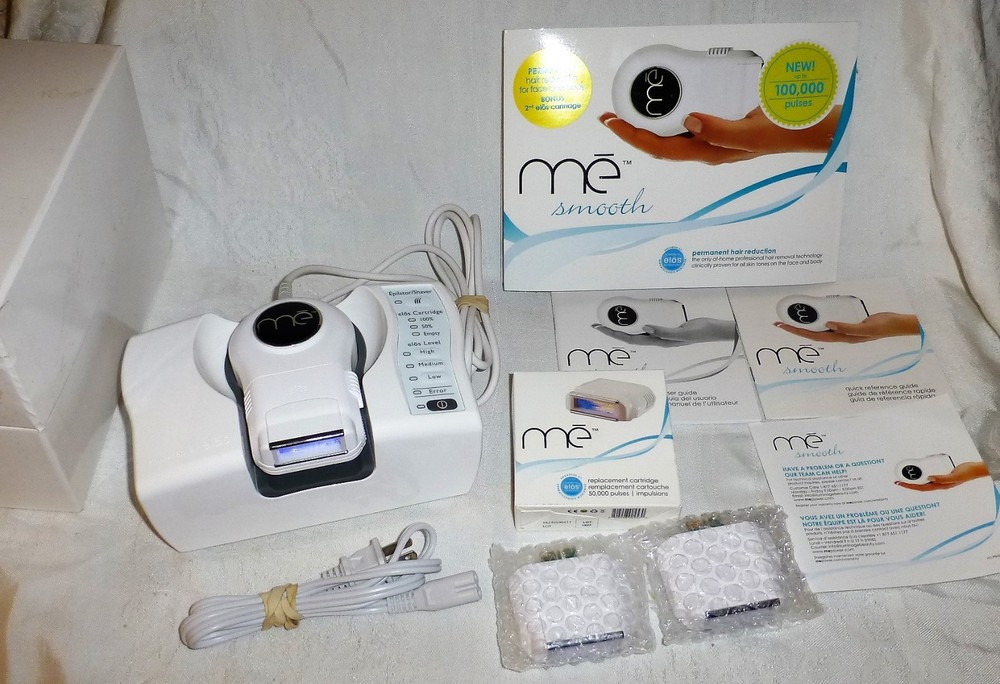ME Smooth Permanent Hair Reduction Elos 100,000 + Pulses EXTRAS 2 New Cartridges