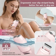 Asbyte 4-In-1 Electric Razor For Women Bikini Trimmer Facial Hair Remover