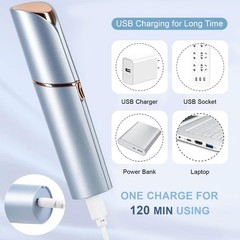 Facial Hair Removal for Women, Electric Painless Blue (Device Only),