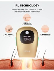 IPL Hair Removal Women At-Home 999,000 Flashes Painless Facial Arms Bikini Legs