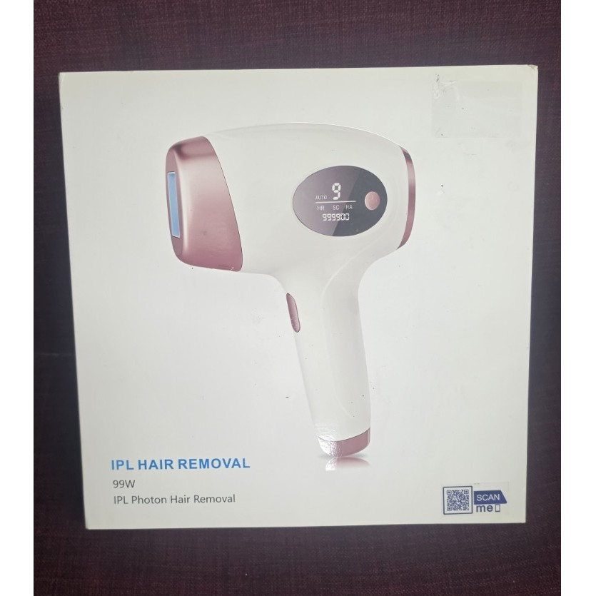 IPL Hair Removal Device 999999 Flashes White Pink LCD Display 9 Stage Auto Flash