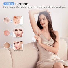 Laser Hair Removal with 5℃ Ice Cooling, Painless IPL Laser Hair Removal 3 in 1