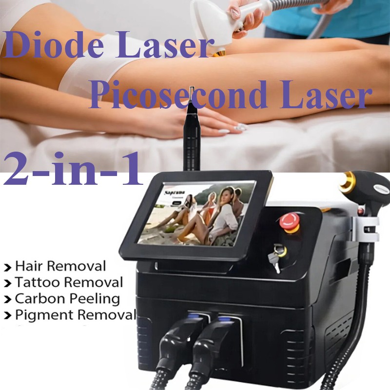2 IN 1 Diode Laser Soprano Hair Removal Picosecond Laser Tattoo Removal Machine