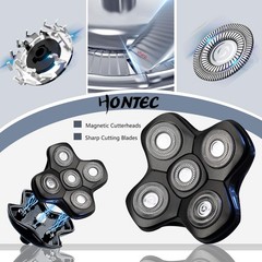 Hontec Revolutionary Upgrade Bald Mens 4-In-1 Electric Head Shavers Cordless