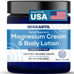 MIGRASTIL Topical Magnesium Cream & Body Lotion 4oz. – 4 Ounce (Pack of 1)