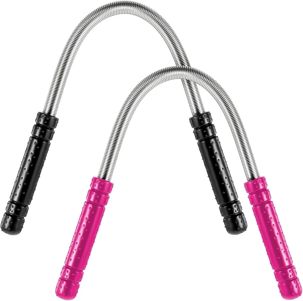 2 Pieces Facial Hair Remover Spring Eyebrow Face Epilator Black, Rose Red