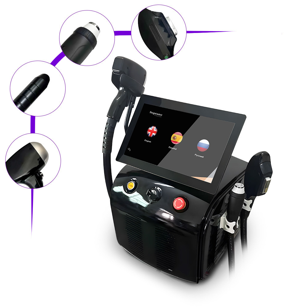4-In1 IPL Diode Laser Hair Removal Pico Nd Yag Picosecond Tattoo Removal Machine