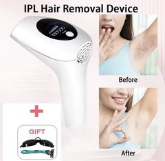 Laser IPL Hair Removal Device 900000 Flashes LCD Display 8 Settings White