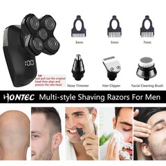 Hontec Revolutionary Upgrade Bald Mens 4-In-1 Electric Head Shavers Cordless