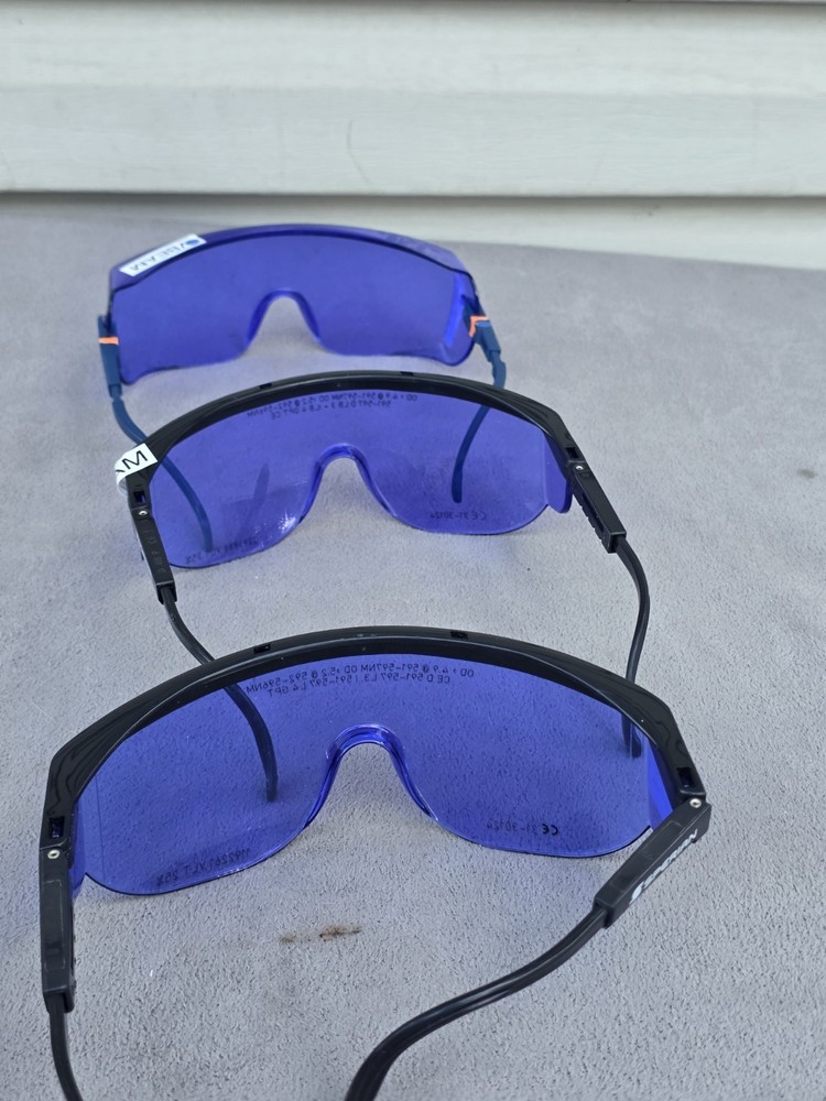 Lot of 3 Purple Laser Safety Glasses Sperian Honeywell OD 5.2 592-596nm