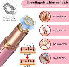 Facial Hair Removal for Women – USB Rechargeable Painless Hair Remover with LED