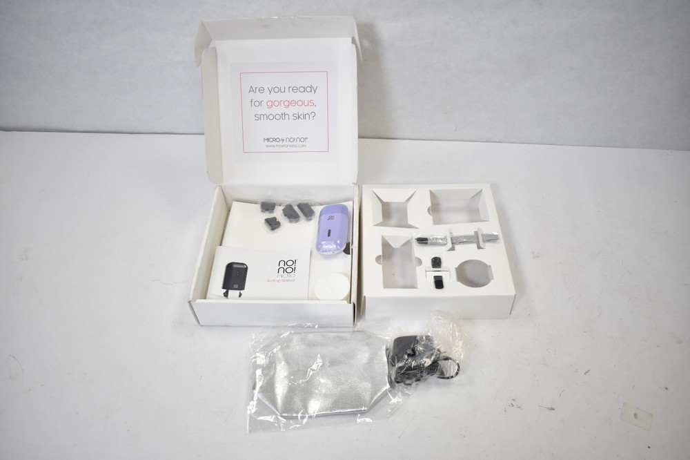 No!No! Micro Hair Removal Device Tool Set Retail Kit Purple w Attachments