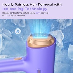 Ubroo Laser Hair Removal for Women & Men, 45°F Ice-Cooling White Purple