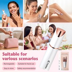 Facial Hair Remover for Women- 2-in-1 as White(2-in-1)+2 Heads, White(2-in-1)