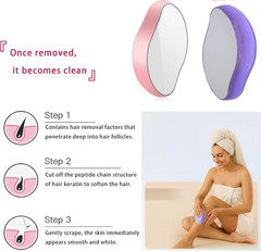 2PCS Crystal Hair Eraser for Women Reusable Hair Remover Stone, Painless Crystal