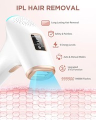 IPL Hair Removal 999900 Flashes 3in1 Painless Epilator Face Body Men Women Home