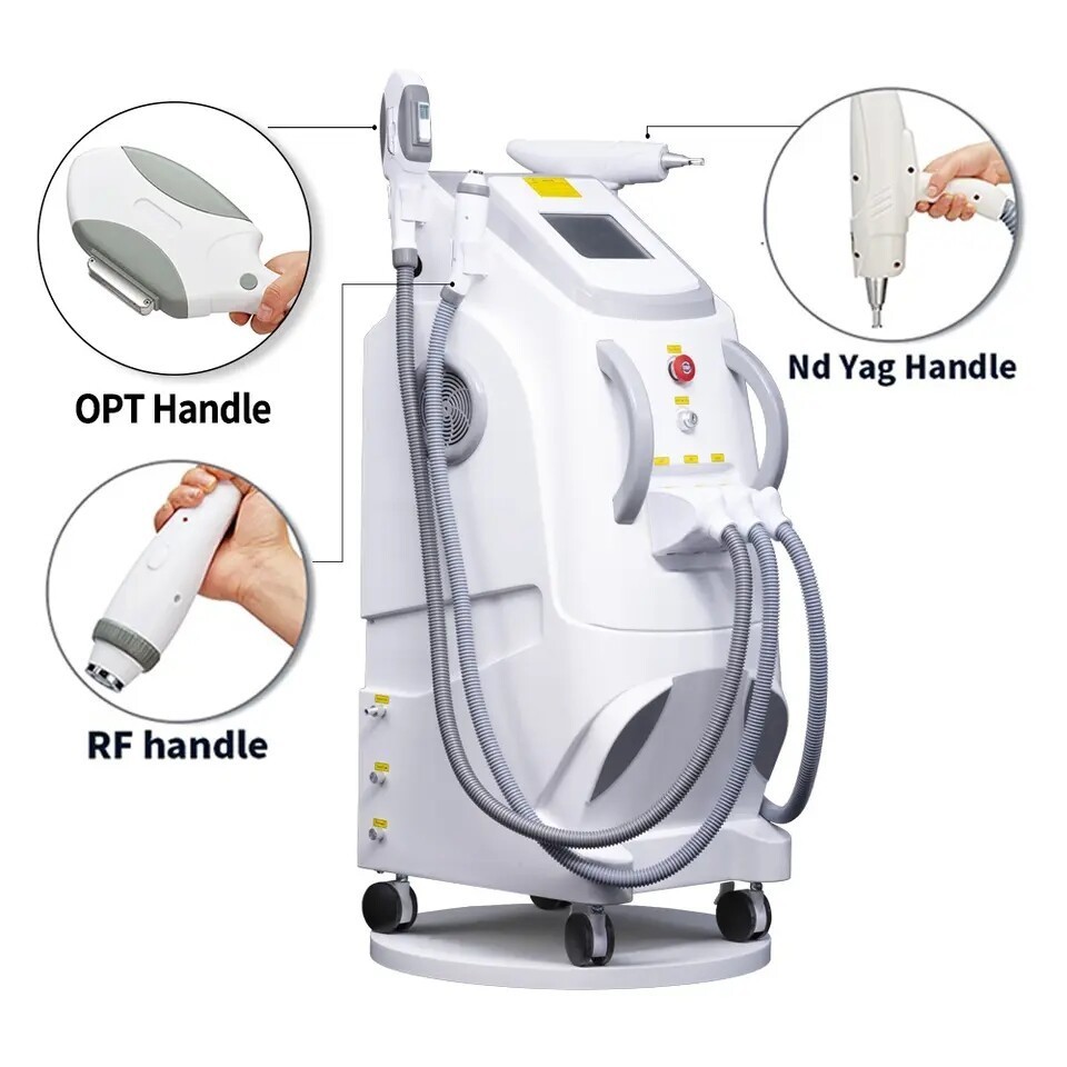 3IN1 OPT IPL Hair Removal Skin Whitening Nd Yag Laser Tattoo Removal Machine