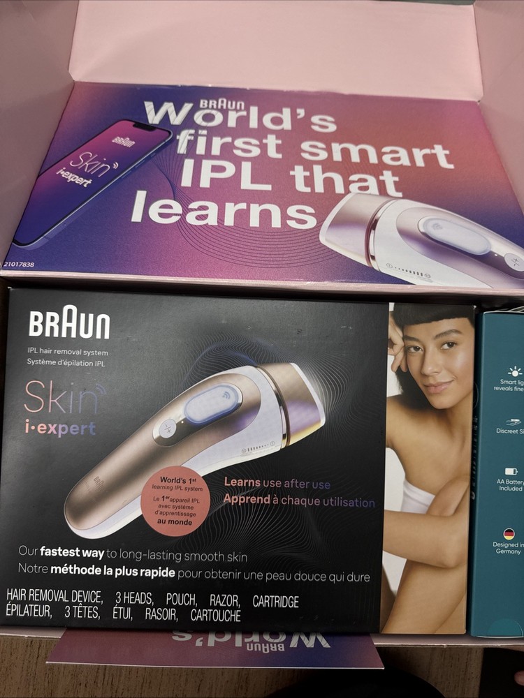 Open-Box Braun Skin i-expert Smart IPL Laser Hair Removal 4 Caps & Case PL7387