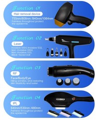 4-in-1 Diode Laser Pico IPL RF Hair Removal Skin Rejuvenation Tattoo Removal