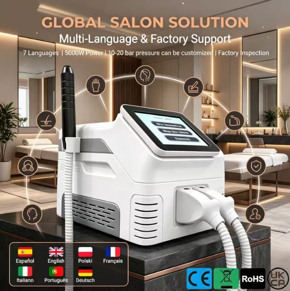Mecavie 2-in-1 4-Wavelength 5000W Ice FAC Cooling Salon Skin Tender Care Device