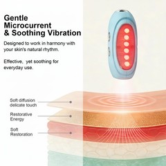 Face Massager Tool with Red Light Therapy for Face, Jade＆Rose Quartz Micr