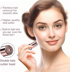 Facial Hair Removal for Women, Electric Painless Facial Hair Remover for Face, L