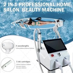 2IN1 4000W Diode Pico Laser Ice Painless Hair & Tattoo Removal Salon Machine