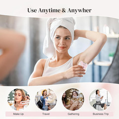 Smooth Glide Epilator for Women, Painless 2-Speed Hair Removal Device with LED L