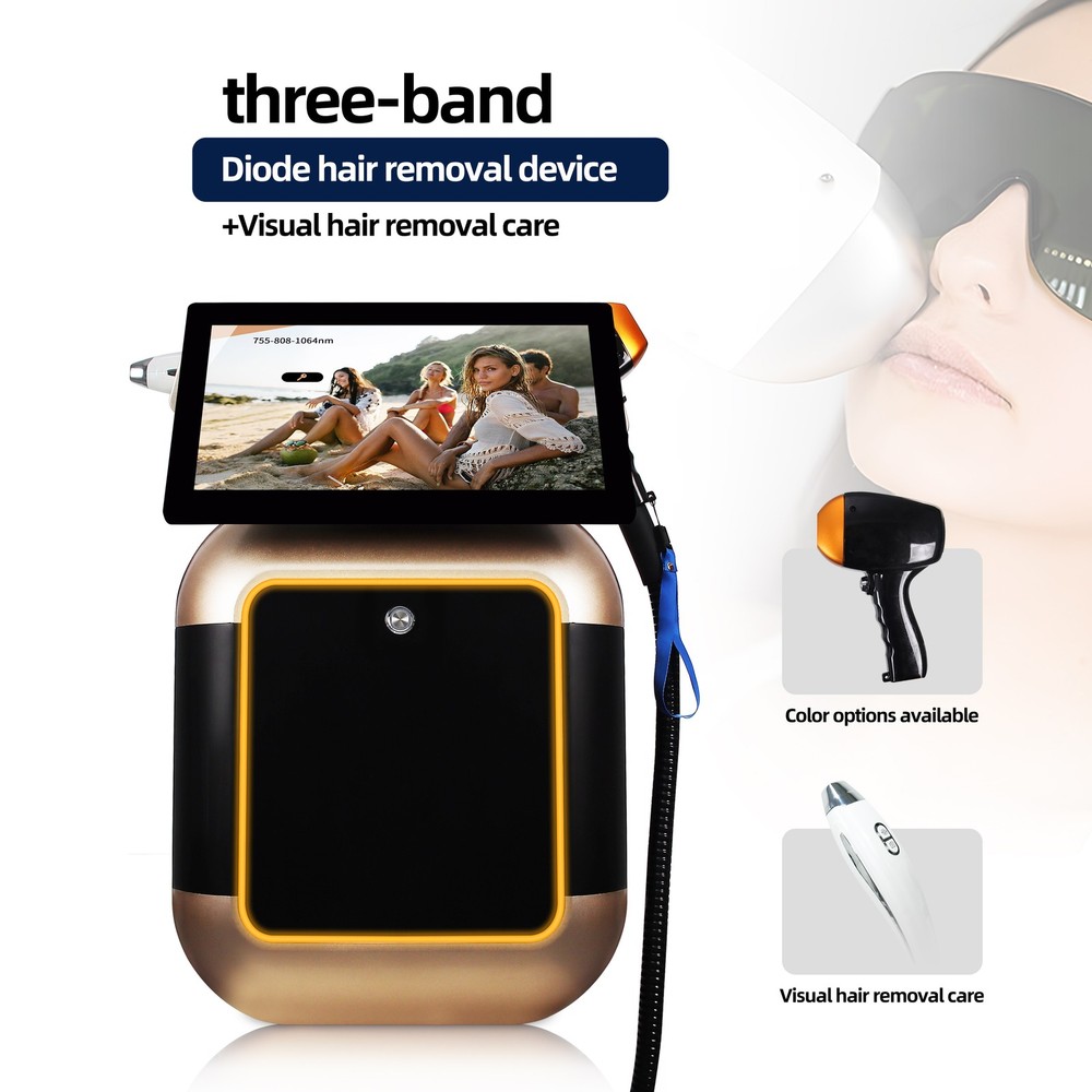 Cooling 755 808 1064nm Diode Laser Hair Removal Machine + Hair Analyzer 2-in-1