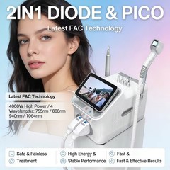 Pro 2 in 1 Diode Laser Hair Removal Machine Picosecond Tattoo Removal Instrument