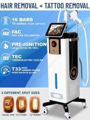 16bar 2 in 1 Diode Laser Hair Removal Machine Tattoo Removal Nd Yag Pico Laser