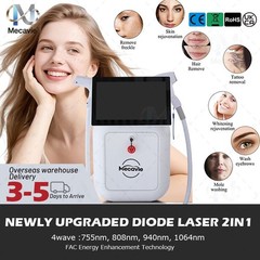 2IN1 Diode & Pico YAG Laser Hair Tattoo Removal 4 Wavelength Salon Machine