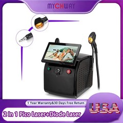 2 IN 1 755 808 1064nm Diode Laser Hair Removal Machine Pico Laser Tattoo Removal