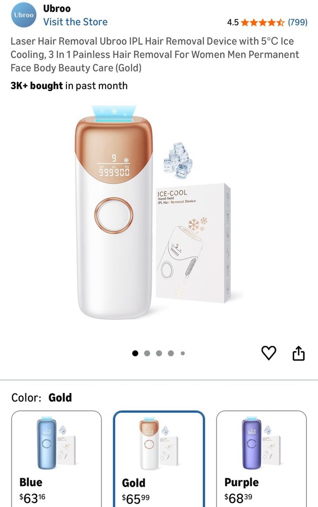 Ice-cool Handheld IPL Hair Removal Device CT05 for Armpit Arm Leg Back Bikini