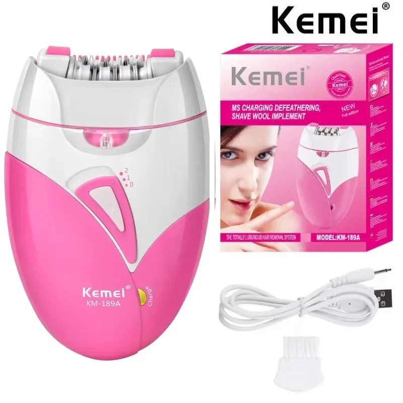 Kemei KM-189A Rechargeable Women’s Epilator Painless Hair Removal Body Shaver P