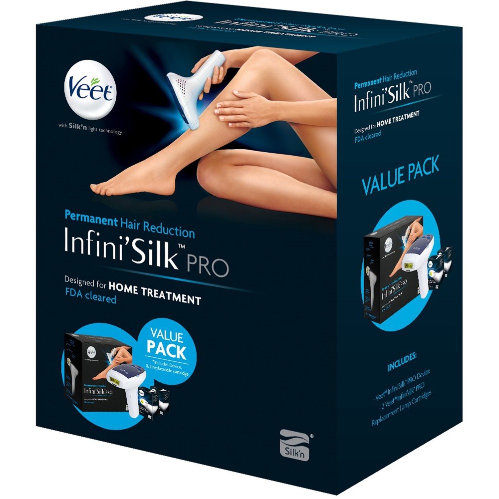 Veet Infini’Silk Pro Light-Based IPL Hair Removal System w/ 2 Cartridge Refills
