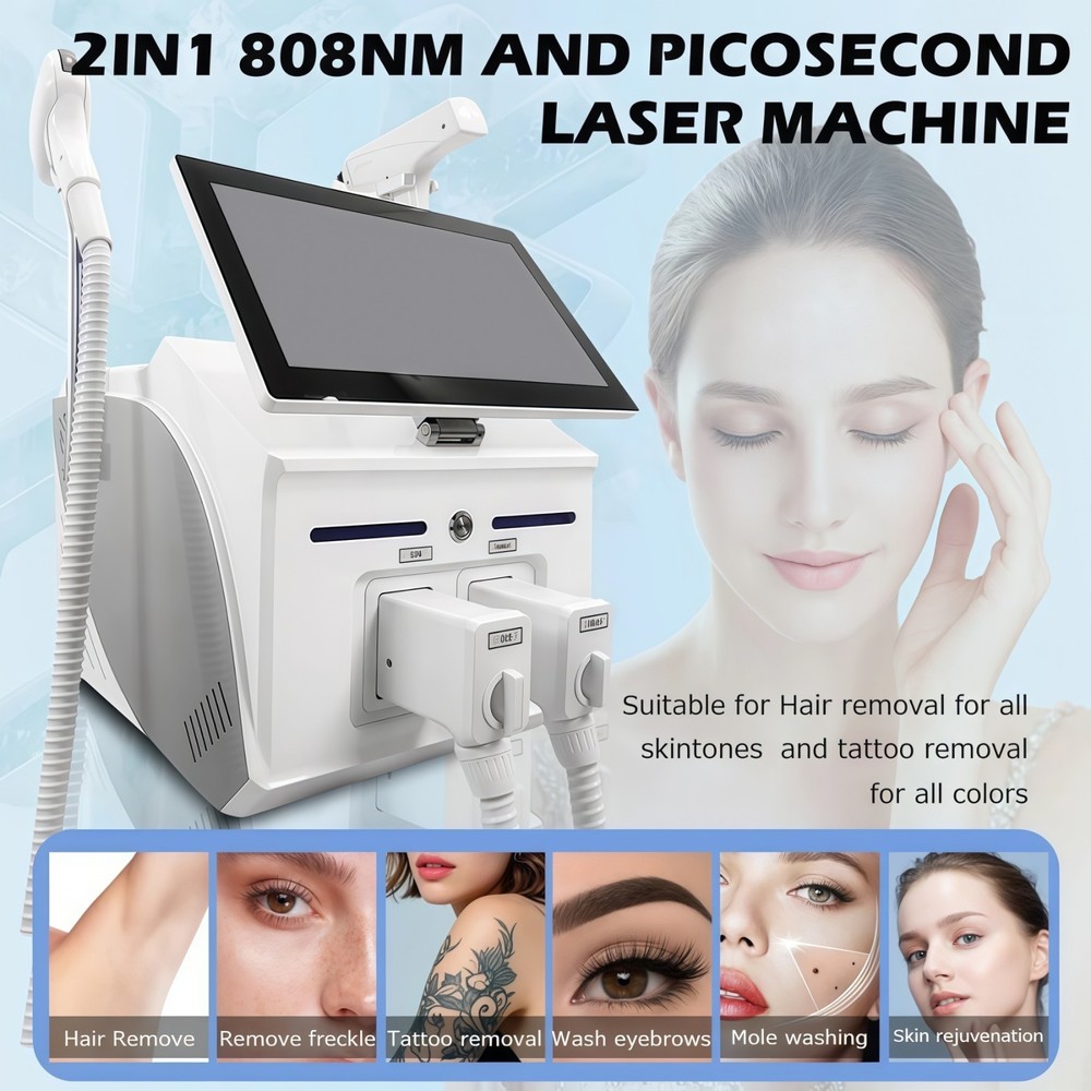 2-In-1 Picosecond 808 Diode Laser Machine for Hair Removal Tattoo Removal Skin