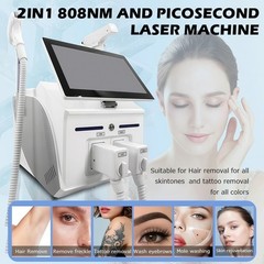 2-In-1 Picosecond 808 Diode Laser Machine for Hair Removal Tattoo Removal Skin
