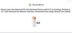 Ubroo Ice-Cool Laser 3 In 1 Hair Removal w/ 5℃ Ice Cooling Painless IPL Laser