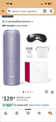 Ulike UI06 PR IPL Hair Removal Device Purple Portable With Sunglasses