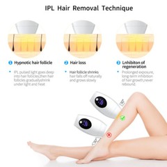 Pink IPL Laser Epilation Hair Removal Device 600000 Flashes Shoot LCD Display